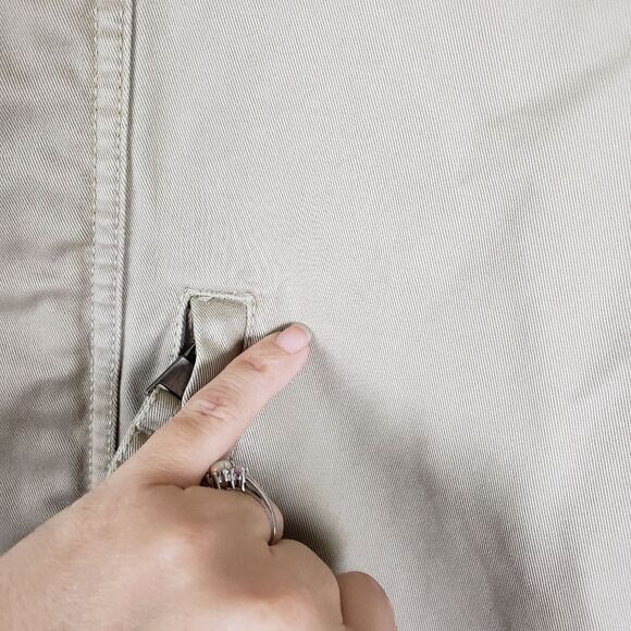 Women's Banana Republic Beige Button/Zip Up Utility Heavy Duty Coat Jacket sz MD - Picture 7 of 16